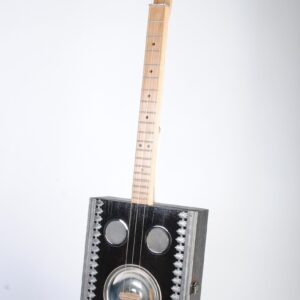 Paint can lid resonator box guitar