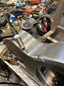 Resonator guitar body process. Beginning the welding
