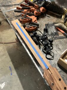 Guitar neck process. Prepping the neck for the fingerboard