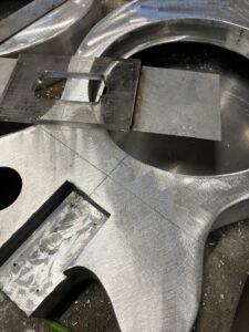 Guitar body process. Marking pickup cavity