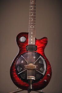 Mercury Lab Guitars Resolution with ruby shimmer fade finish