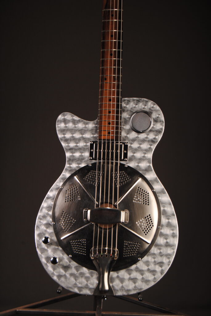 Mercury Lab Guitars "leftie" Resolution with spun aluminum finish