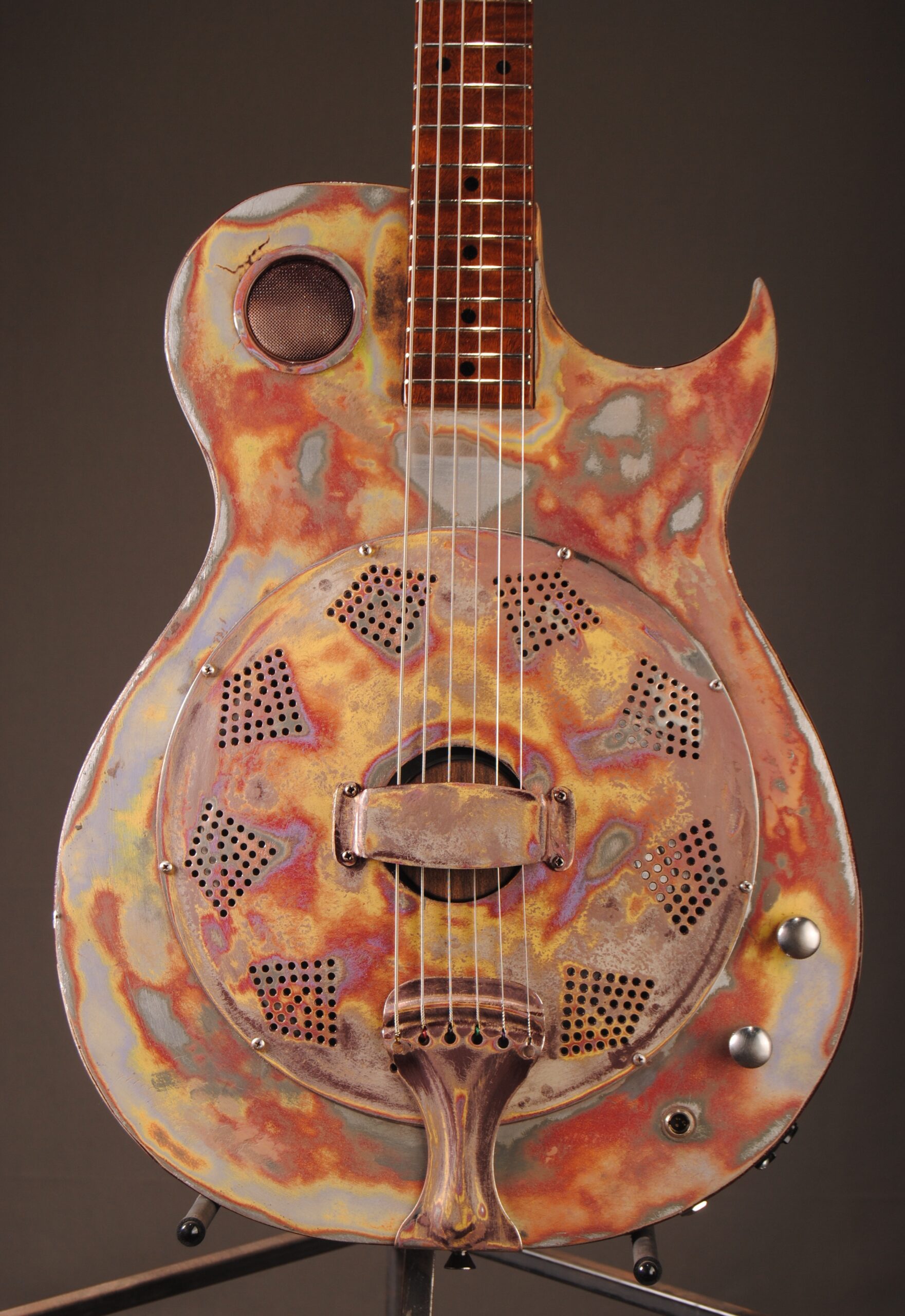 Mercury Lab Guitars Rezentine in distressed sand finish.